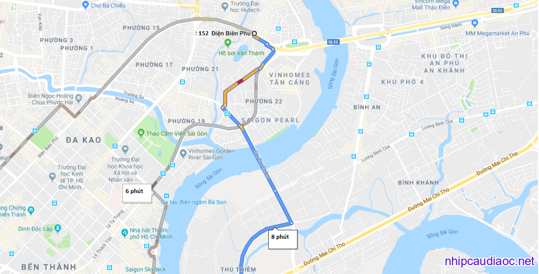 Bản đồ google map dự án CII Tower 152 Điện Biên Phủ